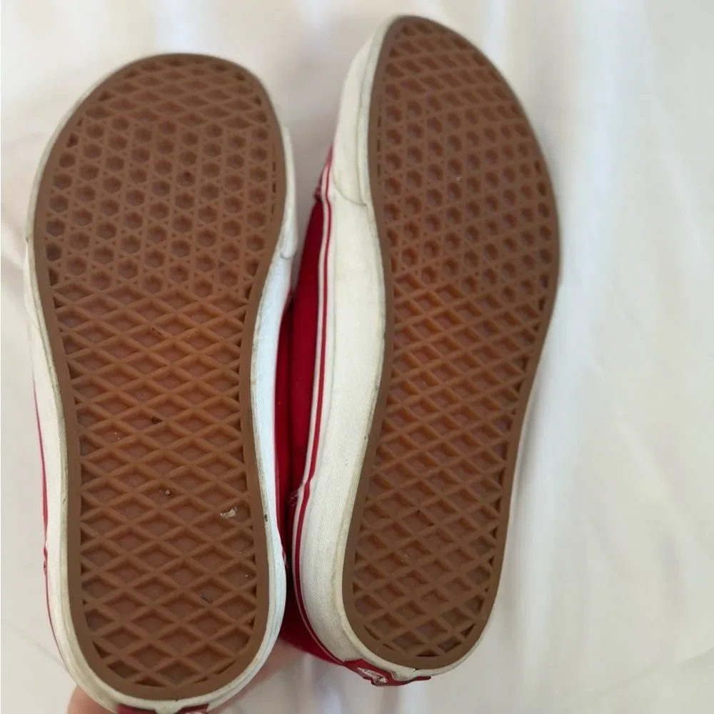 Vans Red White Men’s Size 9 Skate‎ Shoes Old Skool Canvas Low
